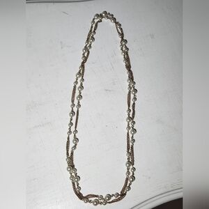 Vintage Faux Pearl Single Strand Necklace 25.5"